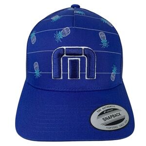 TravisMathew Big Bend Royal Blue Pineapple Snapback Trucker Hat OS